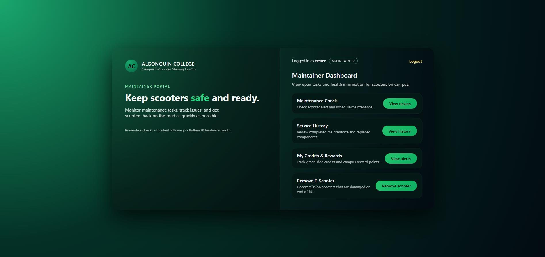 E-scooter Sharing System